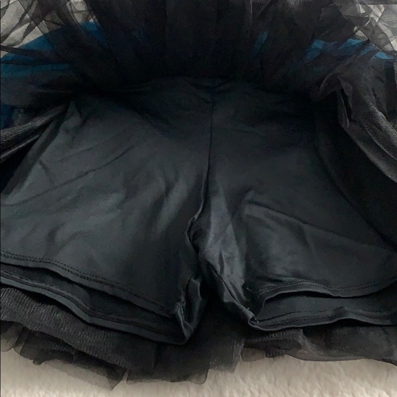 Weissman SA Dance Costume Blue Black Dress & hairpiece EUC Small - Picture 10 of 10
